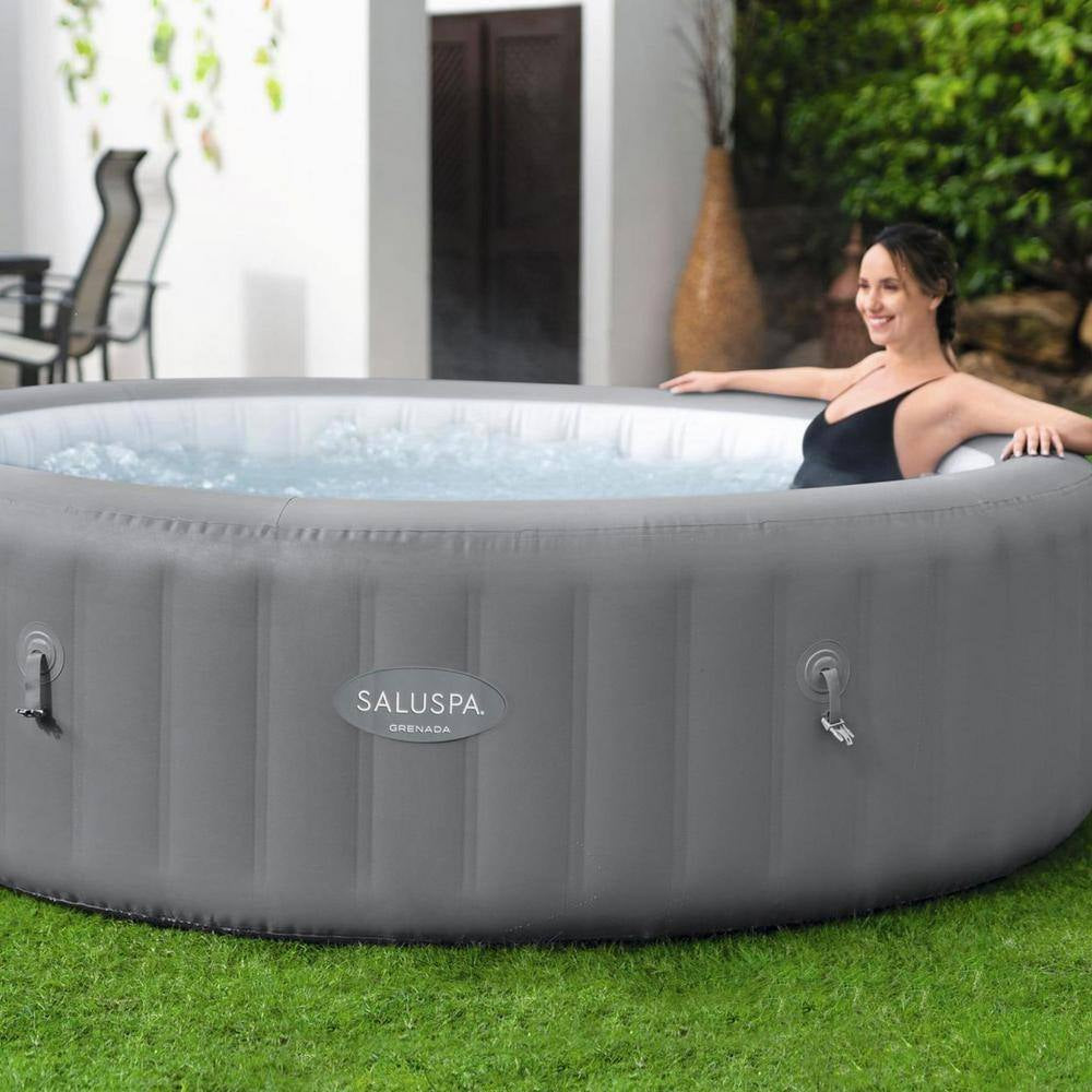 Grenada 8-Person 190-Jet round Inflatable Hot Tub with Pool and Spa Seat (8-Pack)