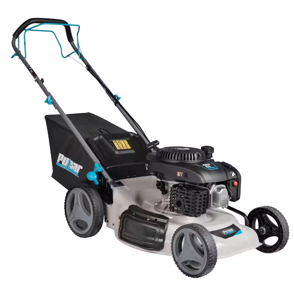21 In. 200 Cc Gas Recoil Start, Walk behind Push Mower, Self-Propelled 3-In-1 with 7 Position Height Adjustment