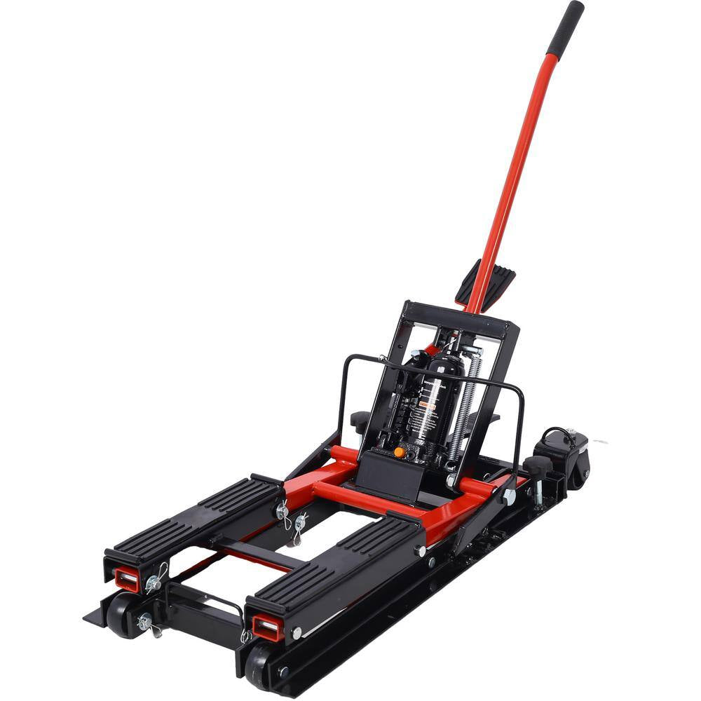 1500 Lbs Capacity Portable Hydraulic Motorcycle Lift Jack with 4-Wheels