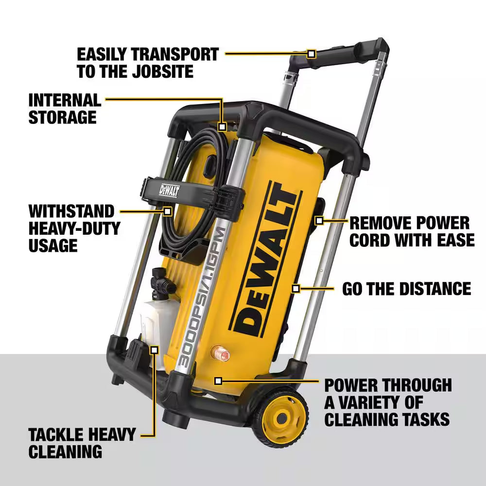 3000 PSI 1.1 GPM 15 Amp Cold Water Electric Pressure Washer with Internal Equipment Storage W/15 In. Surface Cleaner