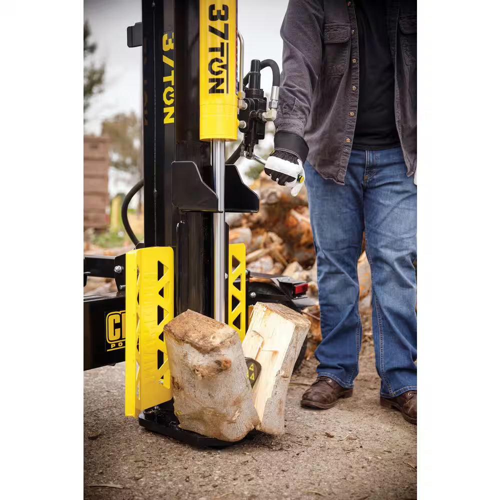 37 Ton 338Cc Full Beam Vertical/Horizontal Op and Auto Return Gas Wood Log Splitter with Oil Funnel and Hydraulic Oil