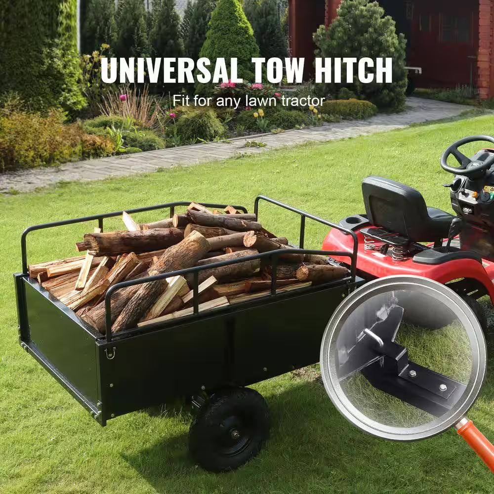 750 Lbs. 15 Cu. Ft. Eavy Duty ATV Trailer Steel Dump Cart Garden Cart Garden Utility Trailer Blade Span