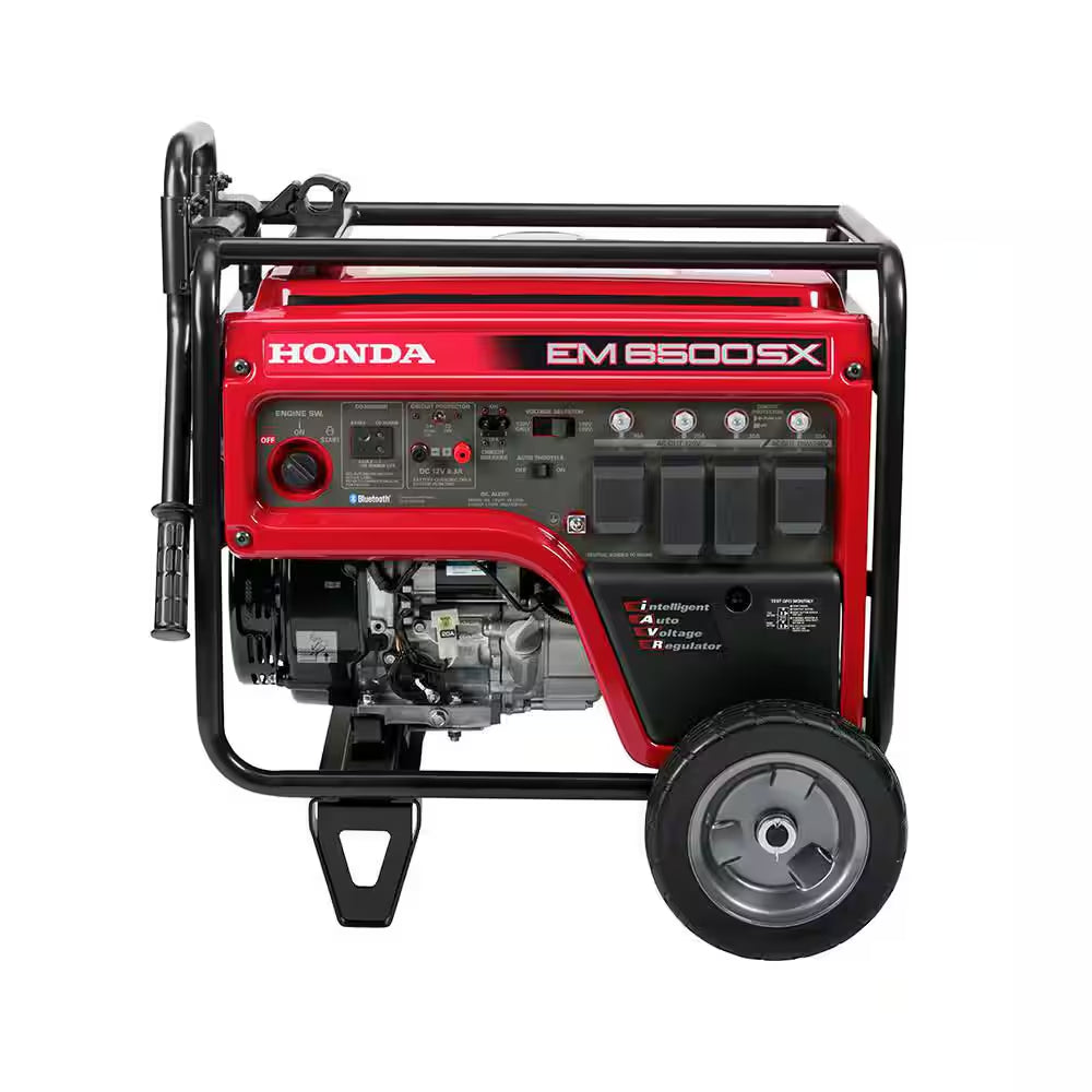 7000/5500-Watt Electric and Recoil Start Gasoline Portable Generator with Bluetooth, CO‑MINDER, Wheel and Handle Kit