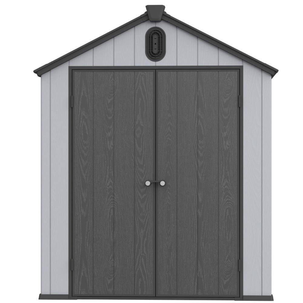 6 Ft. W X 8 Ft. D Plastic Storage Resin Shed for Backyard Garden Big Spire Tool Storage with Double Door (48 Sq. Ft. )