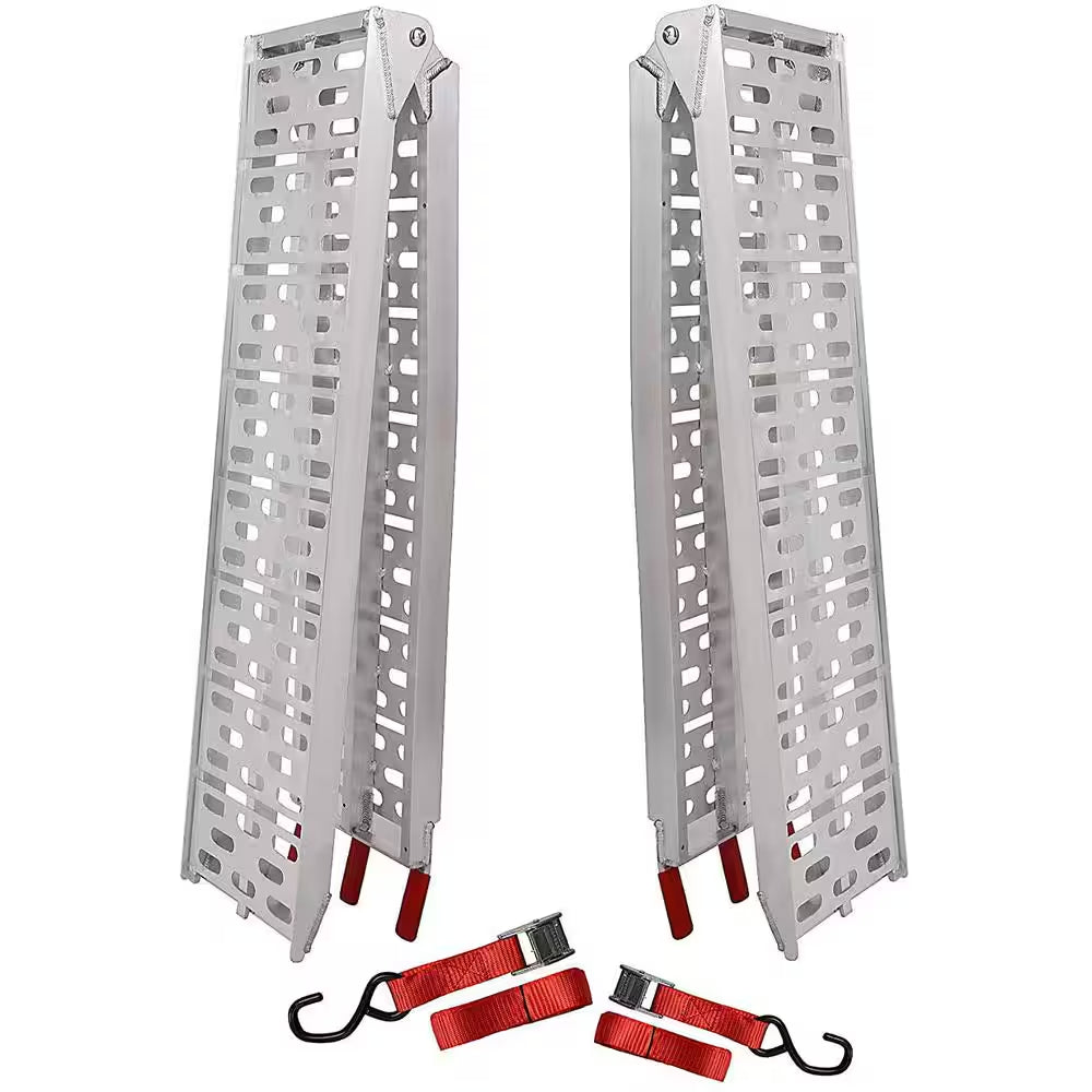 7.5 Ft. 1500 Lbs. Lightweight Folding Pickup Truck Aluminum Ramps Powersports Loading Ramps (2-Piece)