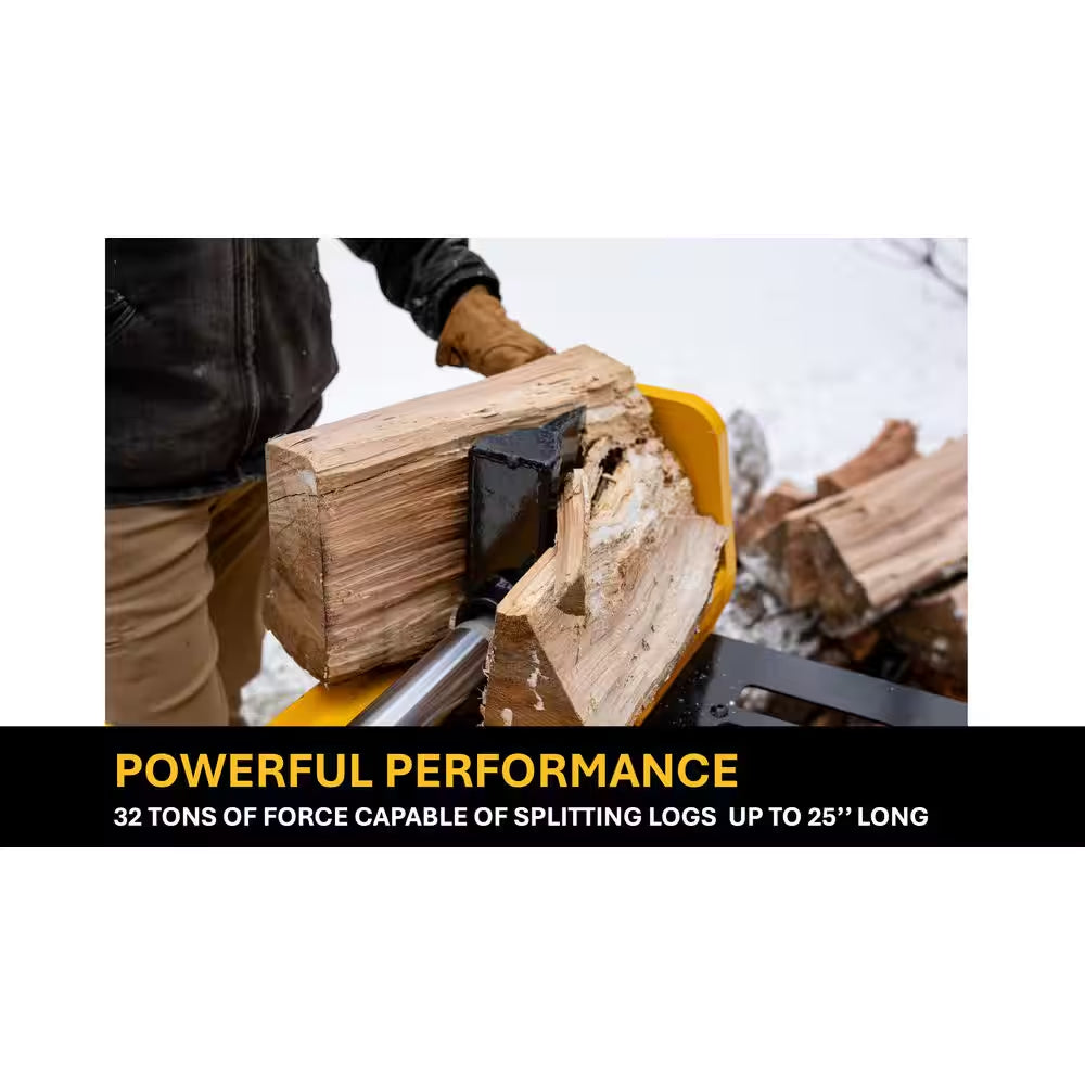 32 Ton 277Cc 9.5HP Kohler Engine Horizontal/Vertical Full Beam Hydraulic Log Splitter, Auto Return/Integrated Log Cradle