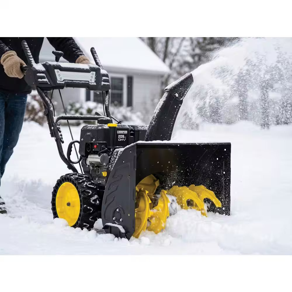 24 In. 209Cc Electric Start 2-Stage Self-Propelled Gas Snow Blower with EZ Turn, LED Headlight and Chute Control