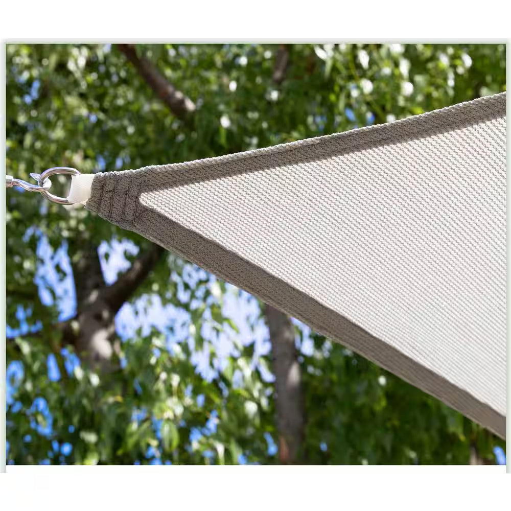 12 Ft. X 12 Ft. 190 GSM Grey Square Sun Shade Sail Screen Canopy, Outdoor Patio and Pergola Cover