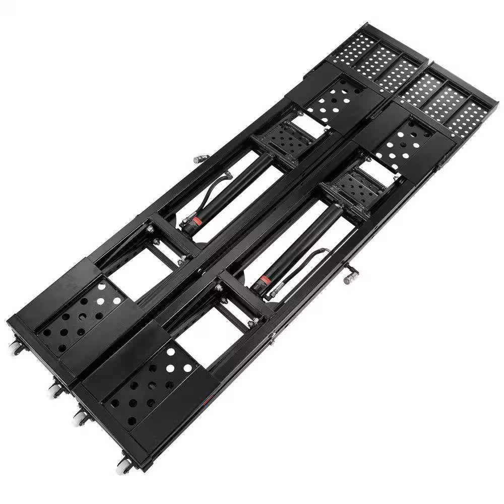 Car Lift, 25. 6 In. Max. Height, 5,000Lbs. Capacity Portable Car Lift, Extended-Length Plates, Heavy-Duty Carbon Steel