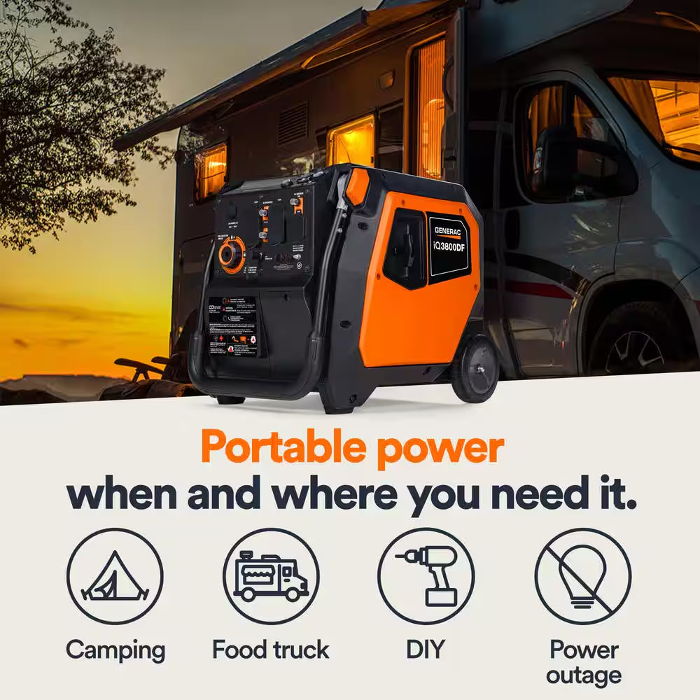 3800/3000-Watt Dual Fuel Inveter Generator, Fully Enclosed Case and Easy-To-Use Electric Start with Battery Included