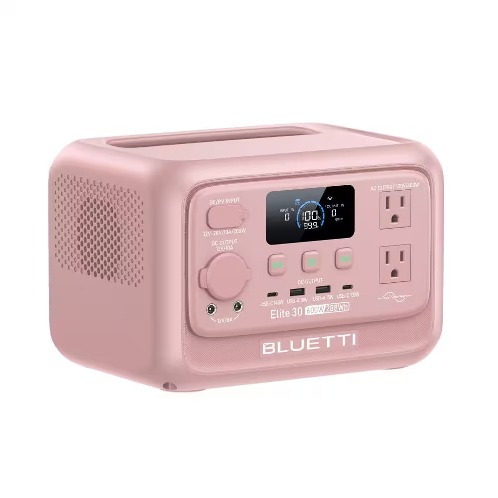 600W Continuous/1500W Peak Output 288Wh Portable Power Station, Push Button Start Battery Solar Generator for Campsite