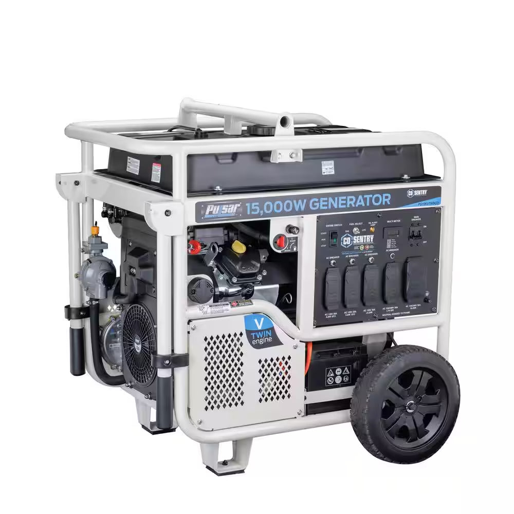 7,750/6,250 -Watt Dual-Fuel Gasoline and Propane with Push to Start Portable Home Power Generator, CO Shutoff
