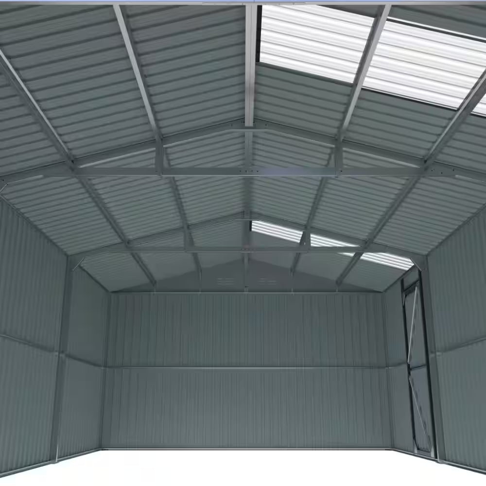 20X13 FT. Black Metal Outdoor Storage Shed Utility Tool House with Window, 2 Doors and 4 Vents