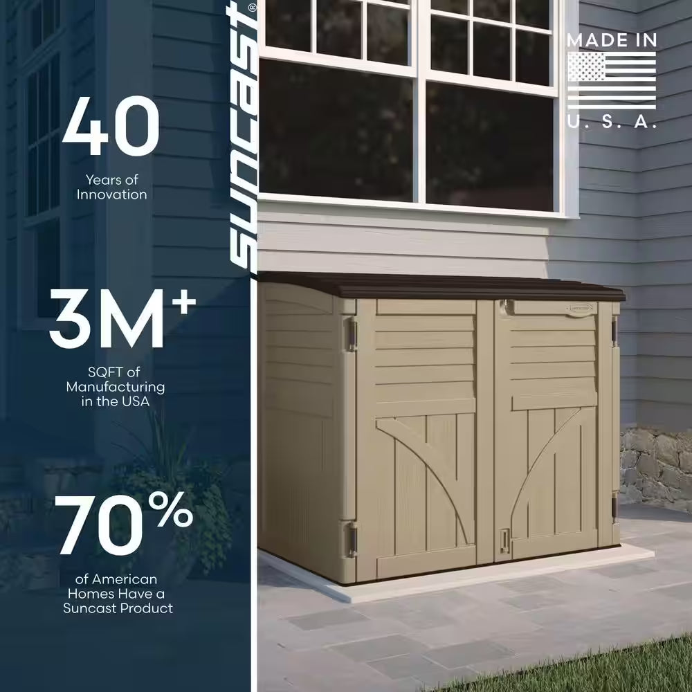 2 Ft. 8 In. X 4 Ft. 5 In. X 3 Ft. 9.5 In. Resin Horizontal Storage Shed