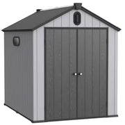 6 Ft. W X 8 Ft. D Plastic Storage Resin Shed for Backyard Garden Big Spire Tool Storage with Double Door (48 Sq. Ft. )