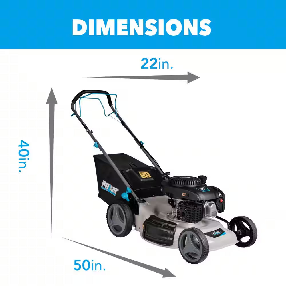 21 In. 200 Cc Gas Recoil Start, Walk behind Push Mower, Self-Propelled 3-In-1 with 7 Position Height Adjustment