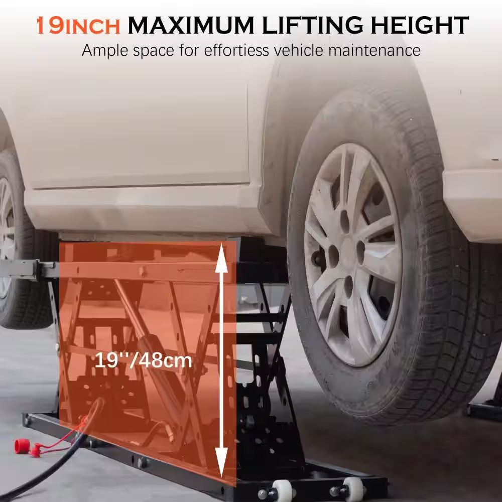 7000 LBS Capacity, 26.8" Max Height, Heavy-Duty Jack with Locking Levers, Wheels & 120V Power Unit for Car SUV Trucks