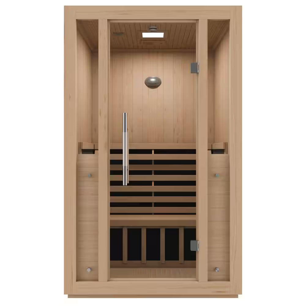 S12HD Series 3-Person Indoor Hemlock Wooden Infrared Sauna with Carbon FAR, LED Touch and Control Panel