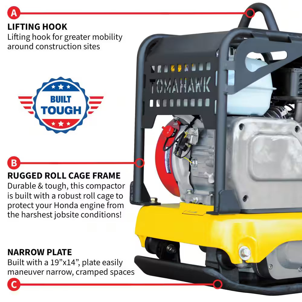 5.5HP Honda Reverse Vibratory Plate Compactor Tamper Gravel Soil Compaction