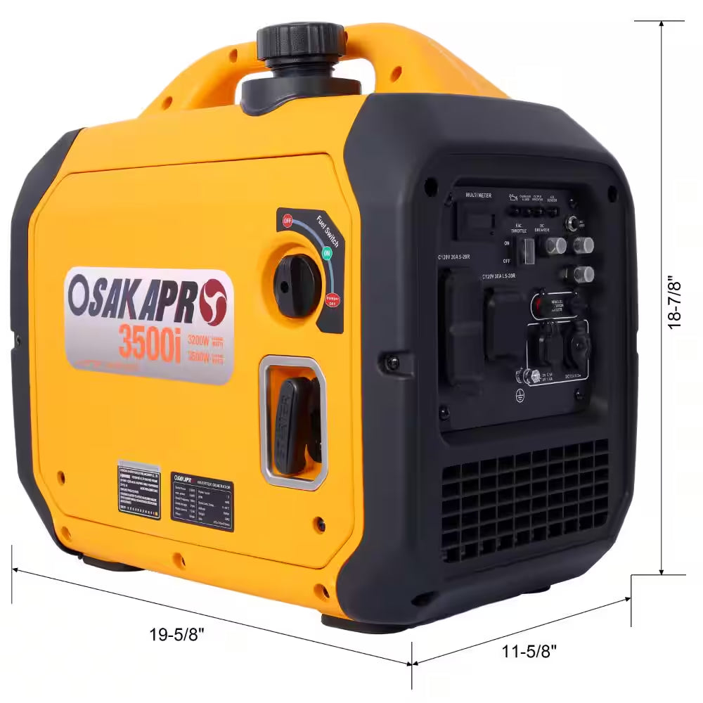 3500 Watt Portable Inverter Gas Powered Generator with CO SENSOR for Home Backup Power, Outdoor Camping, RV and Trailer