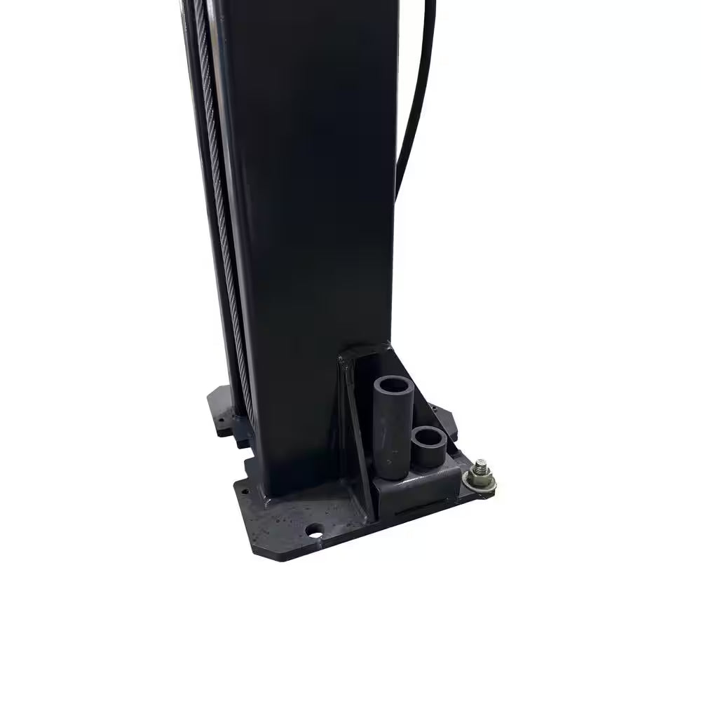 Asymmetric 2 Post Car Lift Clear Floor 9,000 Lbs. Capacity Heavy Duty in Black