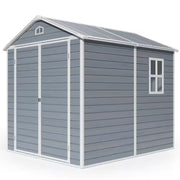8 X 6 Ft. Gray Outdoor Storage Shed, Resin Garden Shed with Floor, Heavy-Duty, Fade-Resistant