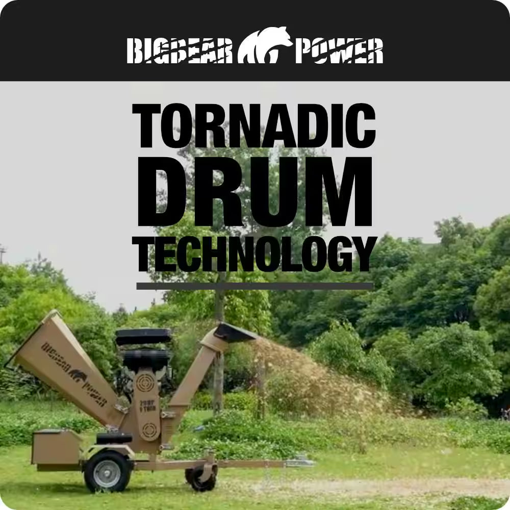 Tornadic 6 In. 20 HP V-Twin Engine, Gas Powered Commercial Chipper Shredder, Self Feeding, Electric Start