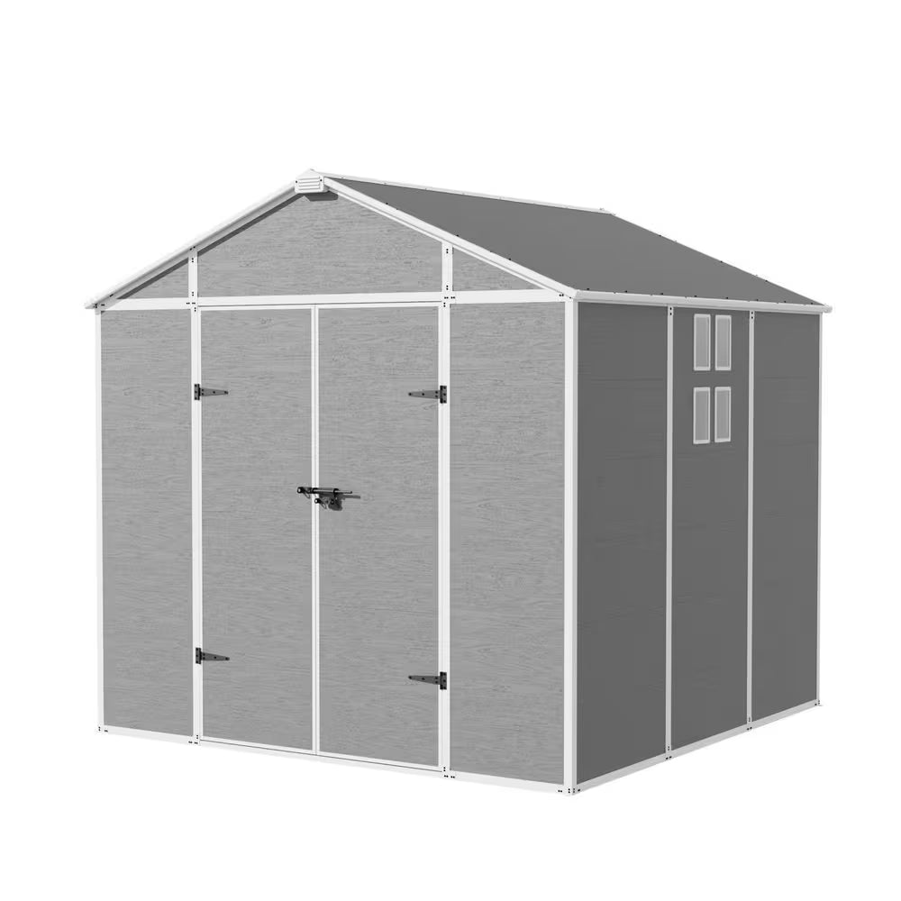 6 Ft. X 8 Ft. Durable Resin Garden Outdoor Storage Shed with Reinforced Floor and Lockable Door (48 Sq. Ft.)