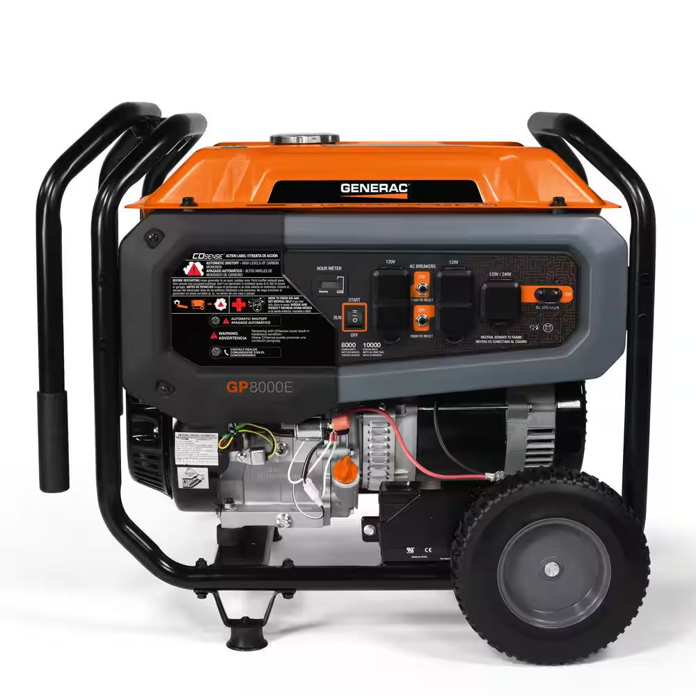 8125 / 6500-Watt Recoil Start Gasoline Powered Portable Generator with Cosense and 20 Ft. Extension Cord Included
