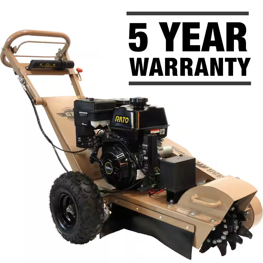 Double down Cutter 12 In. 15-HP Gas Powered Stump Grinder with High Torque Rato Electric Start Engine