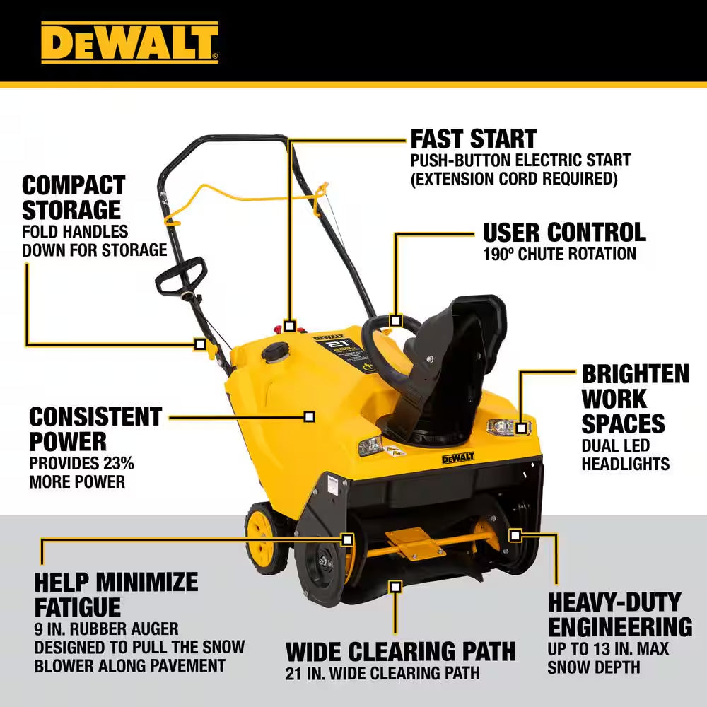 21 In. 208 Cc E-Gov Electric Start Gas Single-Stage Snow Blower