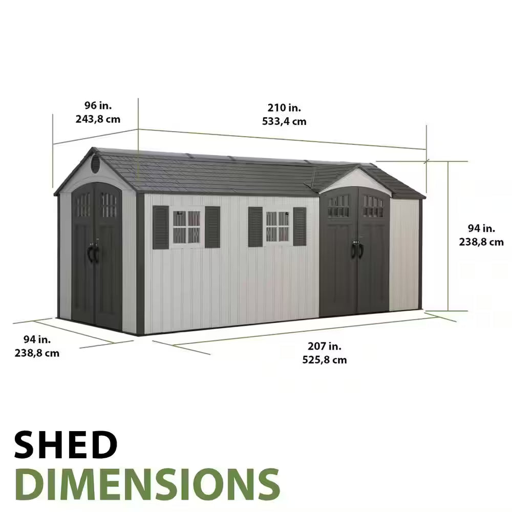 17.5 Ft. W X 8 Ft. D Resin Outdoor Storage Shed (127.5 Sq. Ft.)
