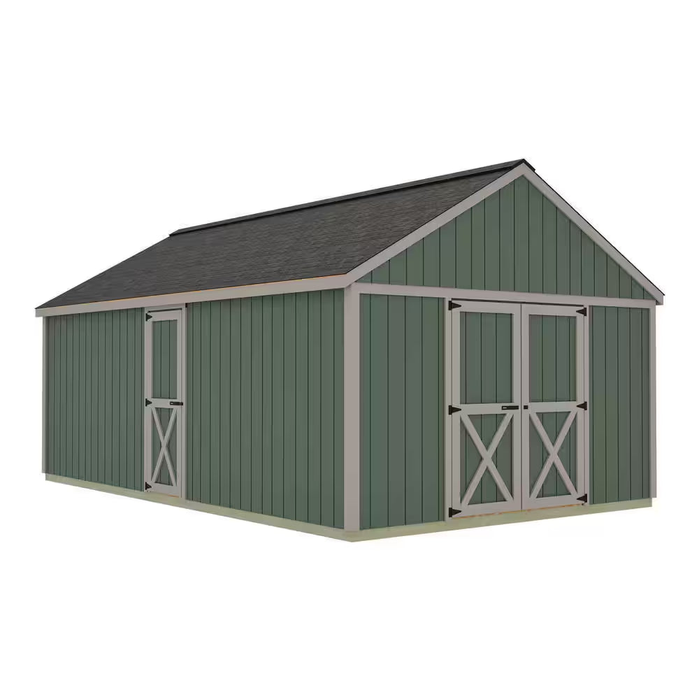 Shedquarters 12 Ft. X 20 Ft. Wood Shed Kit with Spacious Barn Doors and Extra Walk-In Door (240 Sq. Ft.)
