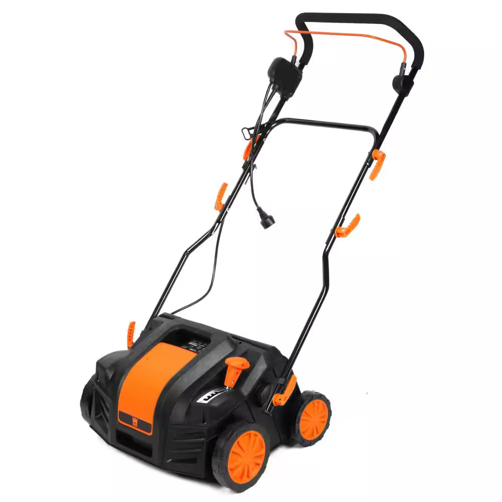 16 In. 15 Amp 2-In-1 Electric Dethatcher and Scarifier with Collection Bag