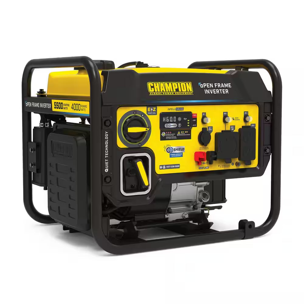 5500/4000-Watt Recoil Start Gas Open Frame Inverter Generator, Free 3-Year Warranty for RV and Home (CARB)