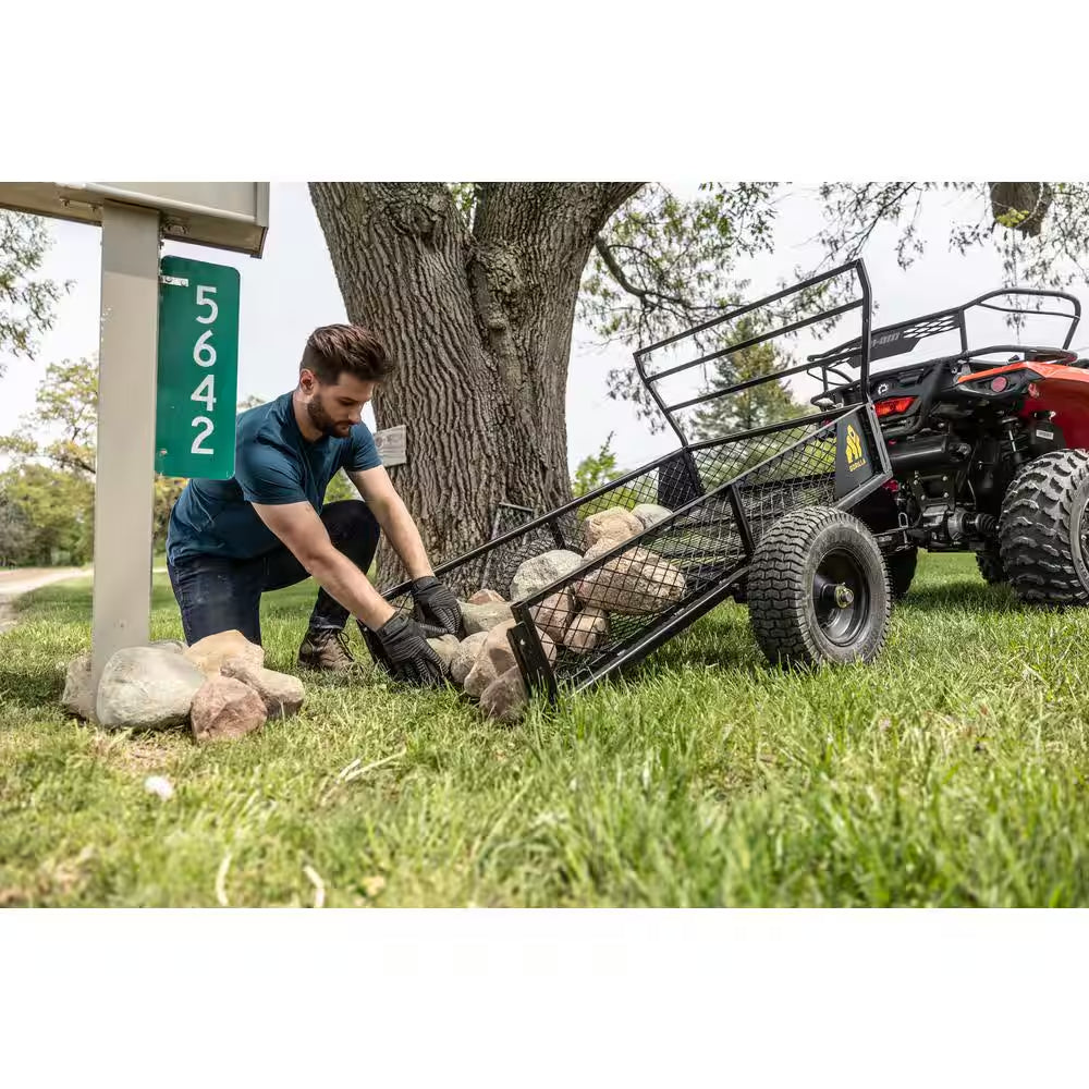 1400-Lb. Capacity (58 In. X 30 In.) Heavy-Duty Steel ATV Trailer, Removable Sides, Dump Latch, 16 In. Pneumatic Wheel