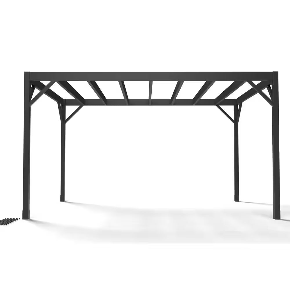 Evolution 10 Ft. X 14 Ft. Black Modern Heavy Duty Steel Pergola Kit