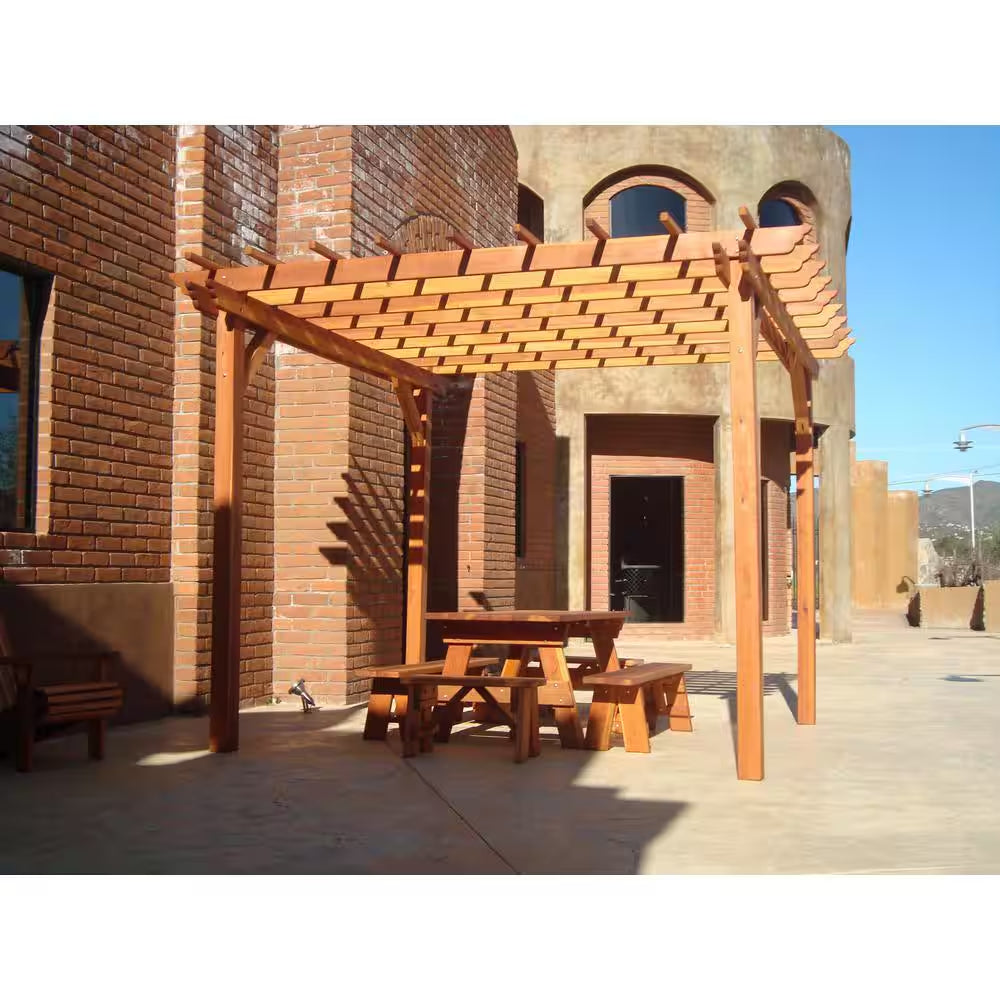 14 Ft. X 14 Ft. 1905 Super Deck Redwood Pergola