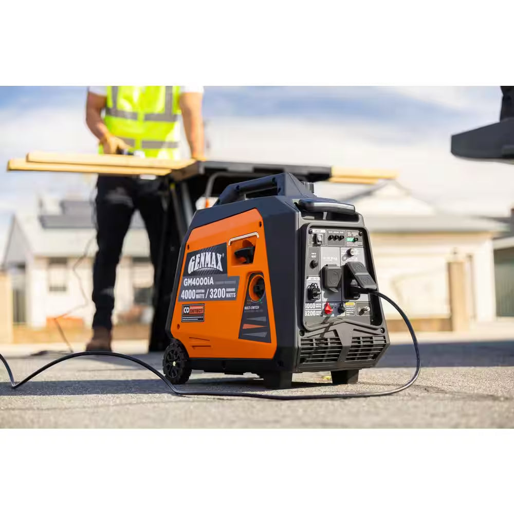 4000-Watt Recoil Start Gasoline Powered Inverter Generator Light-Weight and Quiet with 145Cc OHV Engine
