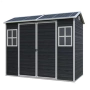4 Ft. W X 8 Ft. D Black Outdoor Storage Resin Shed with Floor, Outdoor Tool Shed for Gargen Patio Yard (32 Sq. Ft. )