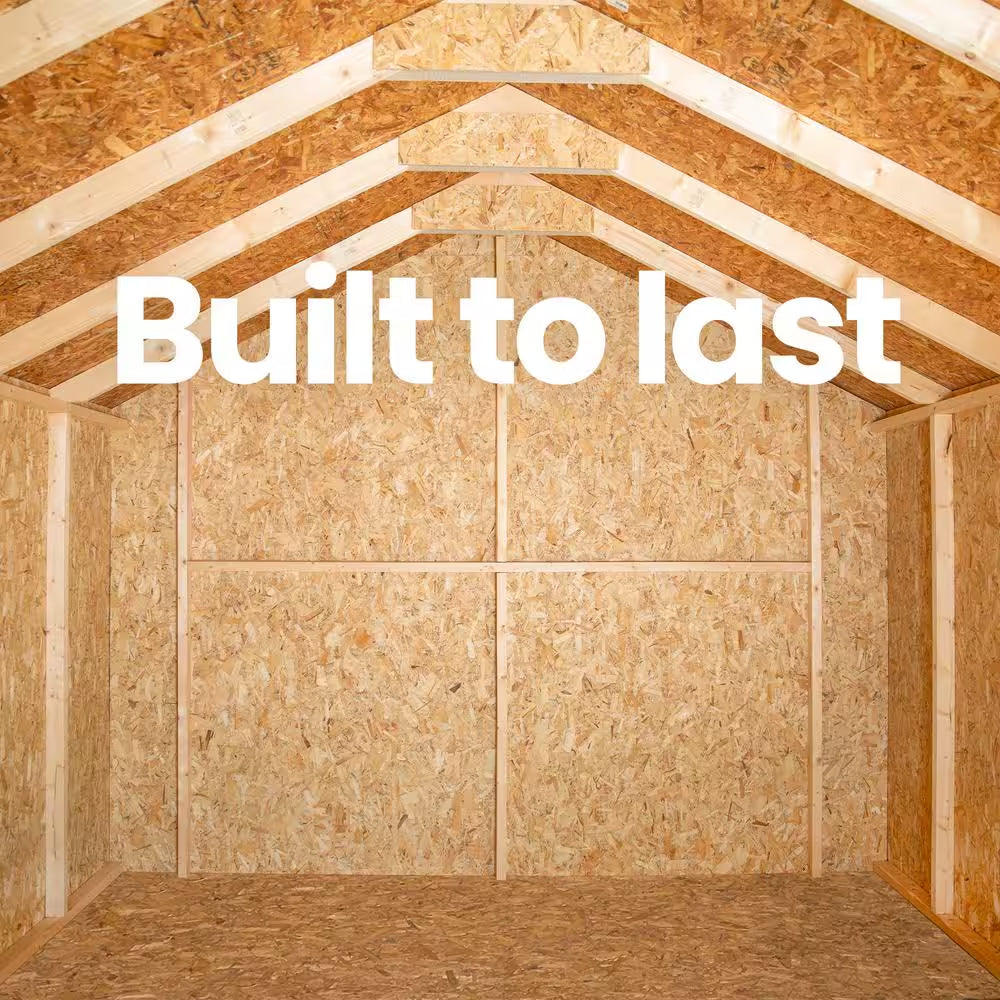 Assembly Included Kennesaw 10 Ft. W X 8 Ft. D Wood Shed W/ Floor-Outdoor Storage W/ Gray Shingles (80 Sq. Ft.)