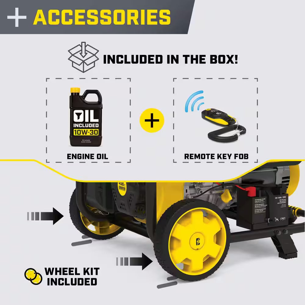 10,000/8000-Watt Wireless Remote Start Portable Generator with Free 3-Year Warranty for Home Backup and Storm Prep