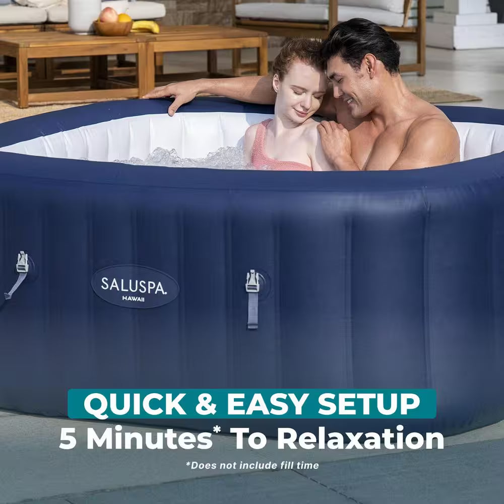 Saluspa Hawaii 4-Person 140 Jet 120V Inflatable Hot Tub with Airjets, Square Spa
