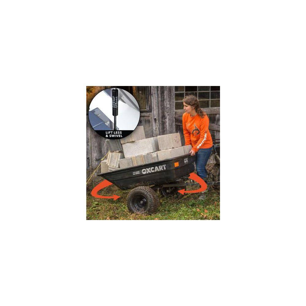 Stockman 15 Cu. Ft. to 17 Cu. Ft. Lift-Assist and Swivel Dump Cart with 18 In. Atv-Grade Run-Flat Tires