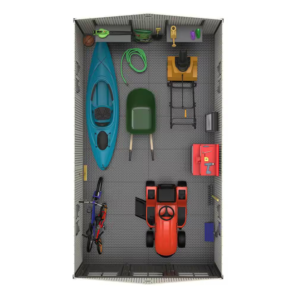 15 Ft. W X 8 Ft. D Resin Outdoor Storage Shed with Double Door (120 Sq. Ft.)