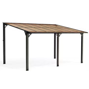 10 Ft. X 14 Ft. Outdoor Gazebo Pergola Aluminum Framed with Sloping Pitched Roof