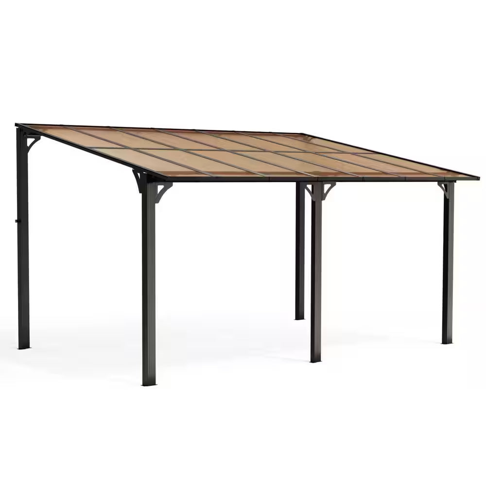 10 Ft. X 14 Ft. Outdoor Gazebo Pergola Aluminum Framed with Sloping Pitched Roof