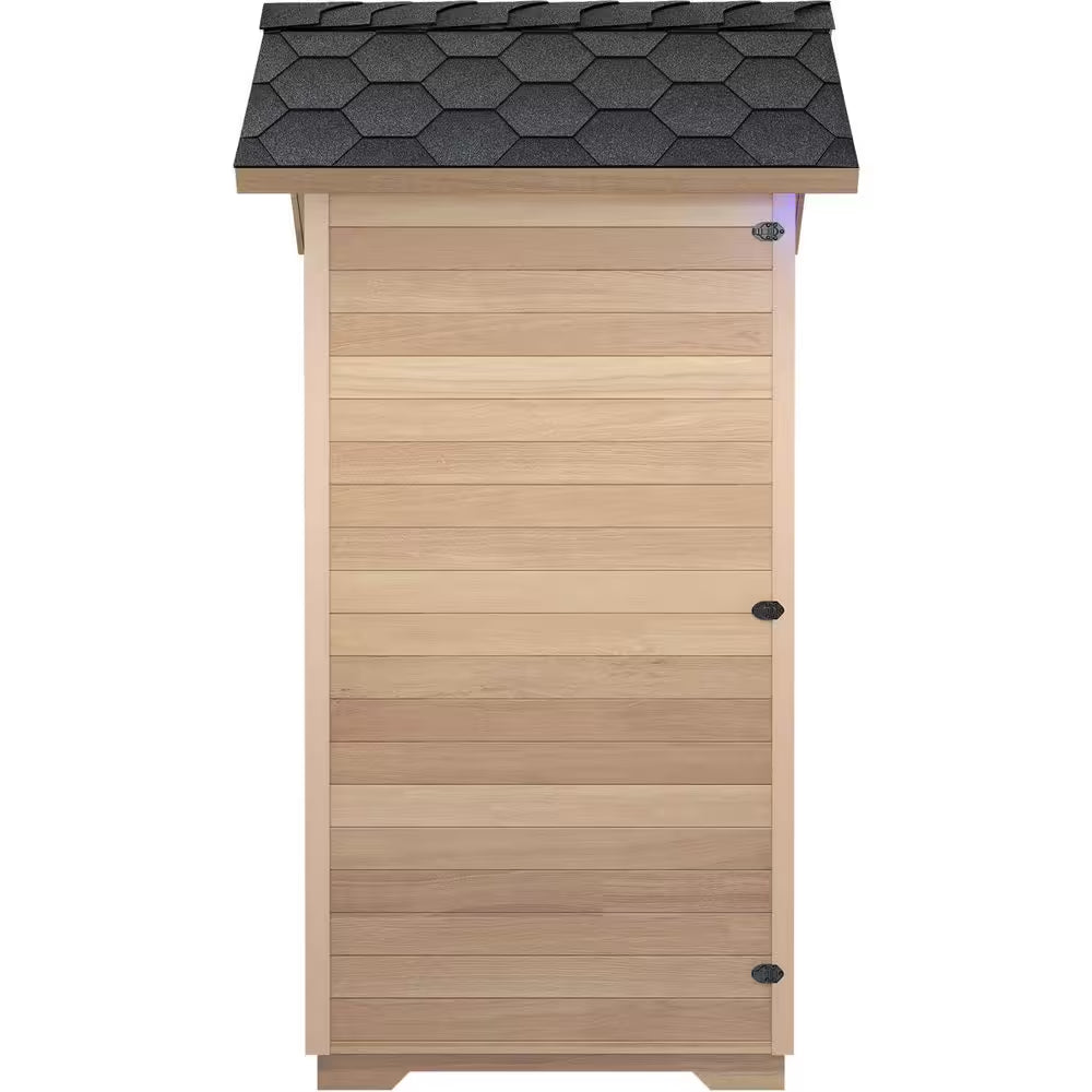 2-Person Outdoor Red Cedar and Hemlock Wet/Dry Sauna with FIR Infrared, Star Night Color Lights and Touch Pad Controller
