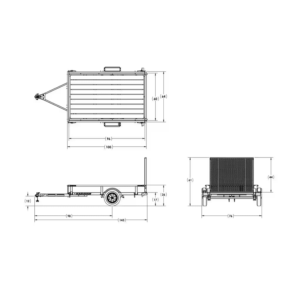5 Ft. X 8 Ft. Wood Floor Utility Trailer Kit W/Patented Drop down Rail System