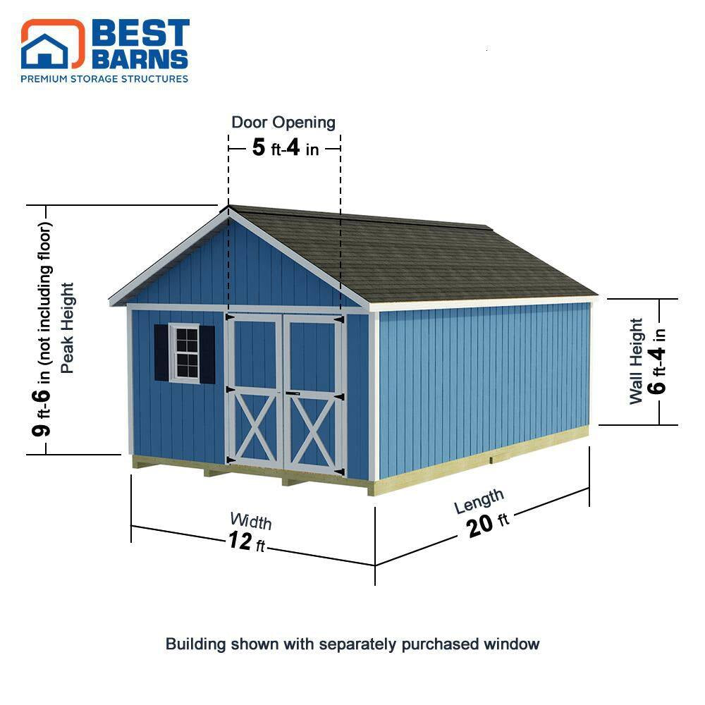Shedquarters 12 Ft. X 20 Ft. Wood Storage Shed Kit Featuring Tons of Space and Fortressfloor (240 Sq. Ft.)